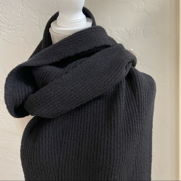 Note di Anita Black Wool/Cashmere Blend Winter‎ Scarf  New With Tag - Picture 3 of 10